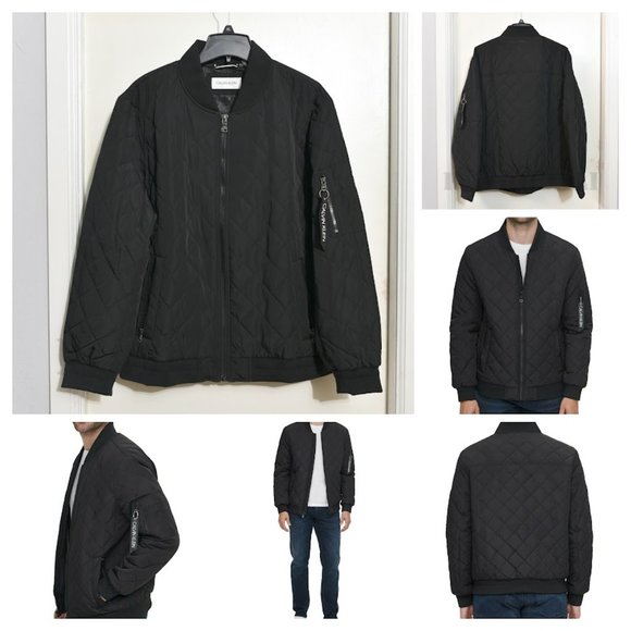 BLACK Men's Quilted Bomber  NWT Calvin Klein - Picture 1 of 8